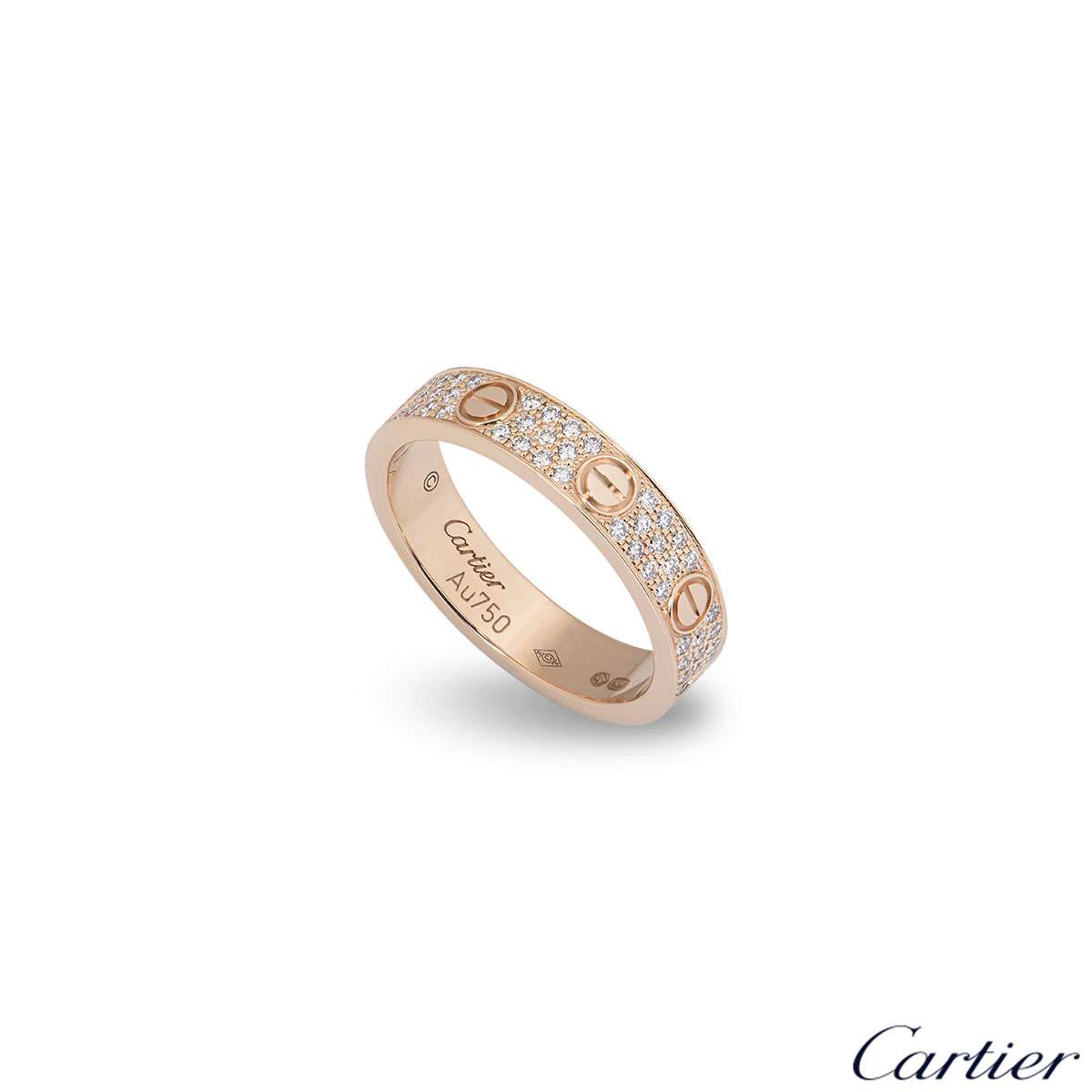 Cartier Rose Gold Pave Diamond Love 